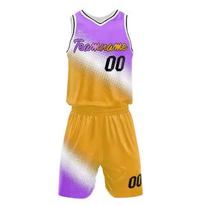 ชุดบาสเก็ตบอลพิมพ์ลายดิจิทัลไซส์ใหญ่ ผ้าโพลีเอสเตอร์ คอวี ระบายอากาศได้ดี สำหรับฝึกซ้อมกีฬา - Product Image 6