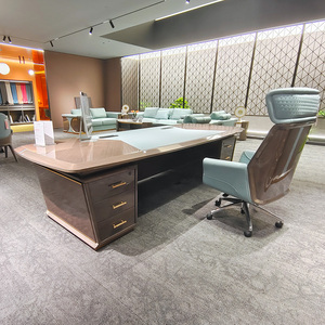 Bureau de direction haut de gamme en noyer, ergonomique, en forme de L, table d'ordinateur modulaire, mobilier commercial, poste de travail exécutif - Product Image 5