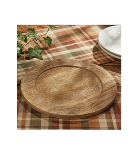 Assiette de chargeur en bois design haut de gamme Ensemble de dîner avec assiette de chargeur polie et pièce de design artisanal accessoires pour la maison - Product Image 4