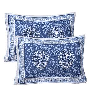 Juego de Sábanas de 3 Piezas con Estampado Étnico en Mezclilla Azul, 100% Algodón, para Cama Doble, con 2 Fundas de Almohada, para Uso Doméstico (ADB1469) - Product Image 3