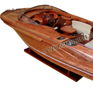 Bateau radiocommandé en bois naturel cardigan 44, modèle de bateau à grande vitesse, avec RADIO - Product Image 1