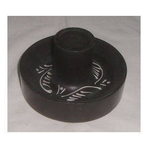 เชิงเทียนหินสบู่สีดำงานตกแต่งที่ดีที่สุดพื้นผิวมันวาวเชิงเทียนในรูปทรงกลมสำหรับตกแต่งบ้านและโรงแรม - Product Image 1