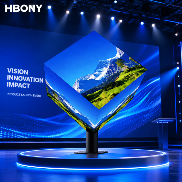Creative Seamless P2.5 LED Cube Display 360 Degree Viewing Angle Magic Cube LED Screen for Fashion Show Stage Performance HD