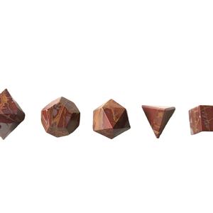 Noreena Jasper Set Natural Healing 5pc Boîte de géométrie sacrée Style Feng Shui Gemstone CHAKRA PLATONIC GEOMETRY STONE SET - Product Image 4