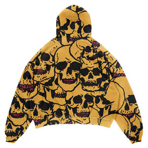 Nuevo estilo Sudadera de algodón pesado Vintage Acid Wash Recortada Sudadera con capucha desgastada con parche bordado - Product Image 4