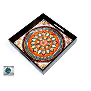 Venta al por mayor de bandejas de madera de tamaño personalizado artesanales accesorios de decoración de cocina con impresión de estilo rústico único - Product Image 3