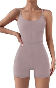 Unisex Yoga <b>Jumpsuit</b> Racerback One Piece Workout Catsuit Bodysuit Plaid Spandex/Nylon Breathable Gym <b>Bodycon</b> Romper Seamless - Product Image 5