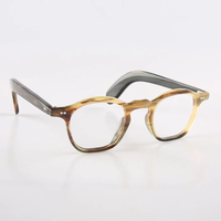Gafas de Sol de Lujo para Computadora, de Cuerno de Búfalo, Montura Completa, Ligeras, Cómodas, Unisex, para Uso Diario, Forma de Diamante