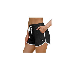 Pantalones cortos deportivos de gimnasio para mujer de alta calidad, secado rápido, 100% poliéster, logotipo personalizado y estilo con cordón de varios colores - Product Image 1