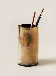 Portalápices de cuerno de Búfalo, organizador de escritorio de oficina, portalápices, portalápices de fabricación natural, forma redonda y gran oferta - Product Image 6