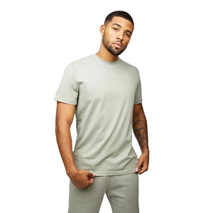 T-shirt à col rond pour homme, couleur unie, manches courtes, coupe décontractée, haut d'été en coton biologique 100% pour homme - Product Image 1