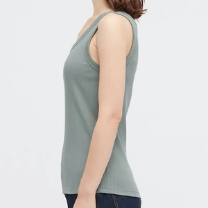 เสื้อกล้ามผ้าฝ้ายระบายอากาศได้ดีสำหรับผู้หญิงเสื้อครอปแฟชั่นลำลองสำหรับฤดูร้อนพิมพ์โลโก้เสื้อถักแบบถัก - Product Image 2