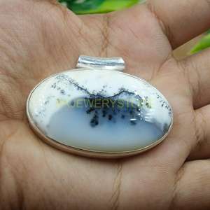 Grand pendentif en opale dendritique, pendentif en argent sterling 925, pendentif statement, collier, bijoux en opale dendritique, cadeau pour femme - Product Image 3