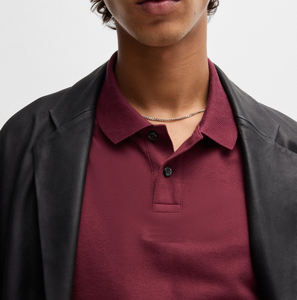 Fabricante 100% algodón manga corta de punto hombres transpirable Polo camisetas Casual patrón sólido de talla grande Polo camisa - Product Image 5