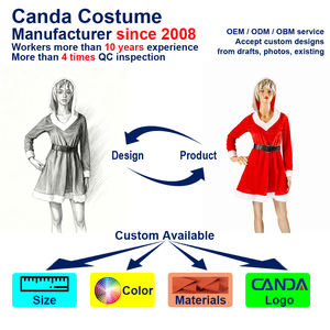 Großhandel Rotes Weihnachtsparty-Samt-Kostüm Massenproduktion und Direktversand vom Hersteller Santa-Stil Kostüm - Product Image 4
