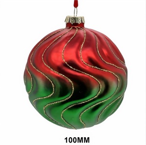 Adornos Navideños de Cristal Hechos a Mano de Primera Calidad, Decoraciones Clásicas de Lujo para Árboles de Navidad en Dorado, Rojo y Esmeralda - Product Image 1