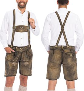 Antique Style <b>German</b> Trachten Bavarian Oktoberfest Men Herren Short Kurze Lederhosen - Product Image 1