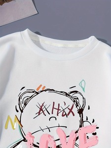 LOVE Teddy <b>Bear</b> Prints Sweatshirt Spring Women Casual Comfortable Pullover Warm Clothing Loose Crewneck Fleece Female <b>Hoodie</b> - Product Image 3