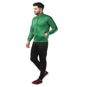 2025 personalizado cómodo para hombre con cremallera y sudaderas con capucha conjunto de dos piezas chándales color verde entrenamiento de invierno Jogging de talla grande - Product Image 1