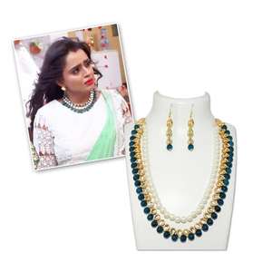 Vivant 2800306 Fine <b>Jewelry</b> <b>Set</b> Gold Plated Necklace with Charms Beads and <b>Pearl</b> - Product Image 1