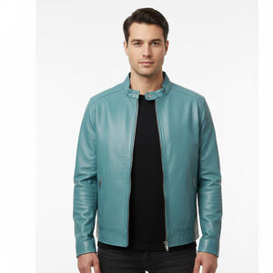 Chaqueta de motocicleta de piel de oveja hecha a mano para hombre OEM proveedor fábrica venta al por mayor por encargo duradero motorista moda cálido invierno frente - Product Image 6