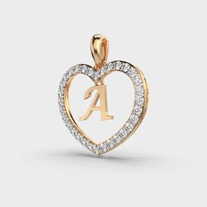 Colgante Personalizado con Letra del Alfabeto, Diamante Cultivado en Laboratorio, Corte Brillante, Oro Amarillo, Blanco o Rosa de 14 Quilates, Inicial Personalizada, Chapado en Rodio Vintage - Product Image 3