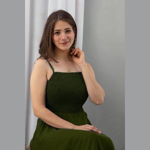 Vestido de Gala Verde Oscuro con Cintura Imperio, Cómodo, Talla XS, Tela de Chifón, Corte en A, para Fiestas Nocturnas, Largo hasta el Suelo - Product Image 5