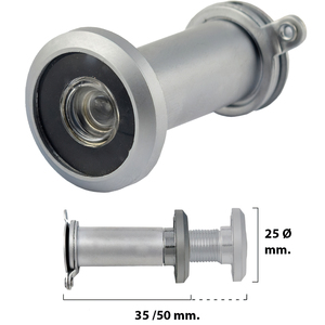 ช่องมองประตู 35-50 มม. สีเงินด้าน (บรรจุภัณฑ์พลาสติกใส 1 ชิ้น) - Product Image 1