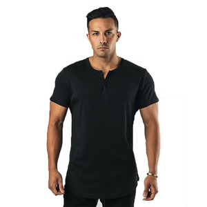 Cubierta de bomba de alta calidad personalizada con cuello en V manga corta lavado ácido ecológico para hombres camisa de gimnasio de poliéster 100% de gran tamaño - Product Image 2