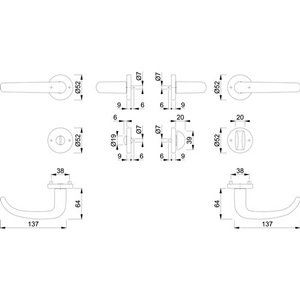 Juego de Manijas para Puerta HOPPE San Francisco Rosette, Aluminio F1, Forma de U, Izquierda/Derecha, DIN - Product Image 4