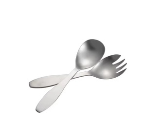 Luxury Stainless Steel Silver Polished Salad Server With <b>Twig</b> Handmade Handle Design Western Style Salad Server Set - Product Image 4
