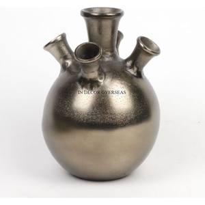 Haute qualité plaqué or en aluminium moulé Unique fantaisie Designer fleur Vase Table pièce maîtresse décoration maison et hôtel fournitures - Product Image 4