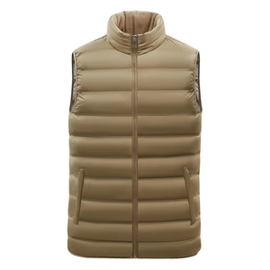 Veste matelassée pour homme, bleu marine, col montant, fermeture éclair, imperméable, coupe-vent, décontractée, hiver, rembourrage en coton, camouflage uni - Product Image 3