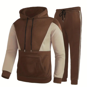 Conjunto de chándal de lana para hombre OEM personalizado 2025 con bolsillo de canguro Sudadera con capucha Elegante ropa de calle informal para invierno - Product Image 6