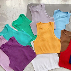 Calidad personalizada Tanktop Mujeres Gimnasio Venta al por mayor de las mujeres Tanktop Tela de algodón Crop Top EE. UU. Tamaño de las mujeres para el tanque OEM ODM Logotipo personalizado - Product Image 1