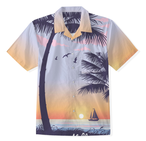 เสื้อชายหาดแขนสั้นทรงหลวมสำหรับผู้ชายเสื้อลำลองสไตล์ฮาวาย - Product Image 6