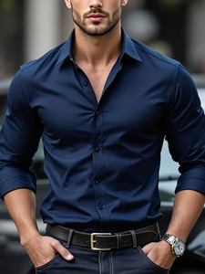 Top Trending Camisas casuales de verano para hombres Algodón orgánico personalizado de secado rápido con cuello alto Transpirable y elegante al por mayor - Product Image 2