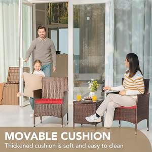 Homall Ensemble de 3 meubles d'extérieur en rotin pour patio, jardin, balcon et piscine - Product Image 4