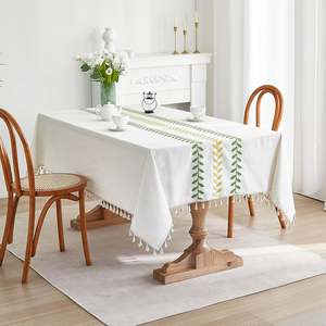 100% Cotton Embroidered <b>Tablecloth</b> Customisable Size Options - Product Image 4