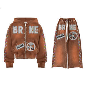 ชุดเสื้อมีฮู้ดผ้าฟลีซสำหรับผู้ชายชุดวอร์มระบายอากาศได้ดีผ้าคอตตอนซักกรดสำหรับออกกำลังกายในฤดูหนาว - Product Image 5