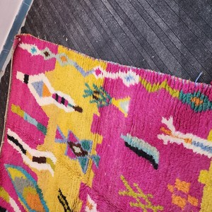 Yellow and Pink Color Designer <b>Carpets</b> Hand Block Print Pattern Dhurries for Home Living Room and <b>Garden</b> Decor <b>Carpets</b> for Home - Product Image 4