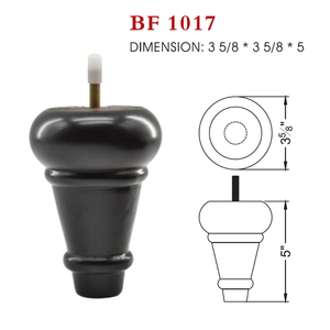 Pied de meuble moderne en bois tourné noir, pied de canapé-lit en bois massif, fabrication OEM sur mesure en usine - Product Image 6