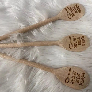 Mini Juego de 3 cubiertos de madera Natural cucharas espejo cocina accesorios de Catering comida de boda espátula de madera servidor cuchara giratoria - Product Image 1