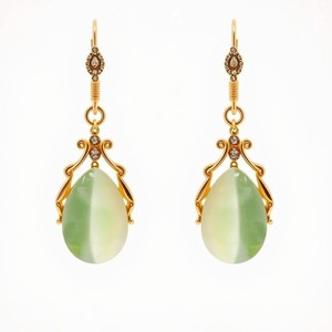 ต่างหูแฟชั่น925รูปหยดน้ำเงินสเตอร์ลิงประดับทองธรรมชาติแบบห้อย - Product Image 2