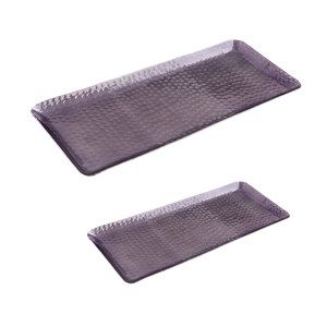 Bandeja Rectangular de Metal para Servir con Acabado Antiguo de Cobre Acabado en Relieve Martillado y Borde PARA EL Hogar Restaurante Hotel Ensalada - Product Image 1