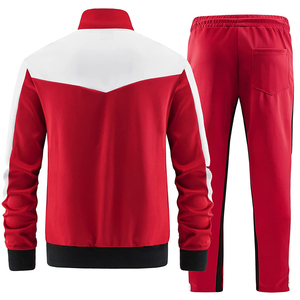 Ensemble de survêtement de jogging CAUSTOM en coton molletonné avec fermeture éclair, sweat-shirt à capuche et pantalon de jogging, contraste de couleurs et uni, unisexe pour hommes et femmes - Product Image 4