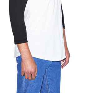 Casual Men's Raglan Sleeve <b>Long</b> <b>T</b>-<b>Shirt</b> 100% Cotton Crew Neck with Comfortable Fit and Knitted Fabric Plain Style - Product Image 2