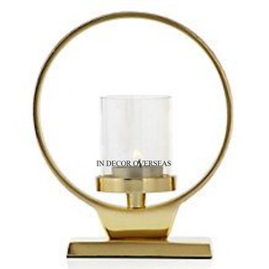 Regard accrocheur haute qualité plaqué or en aluminium coulé fantaisie Designer mariage pièce maîtresse décor ouragan bougeoir - Product Image 2