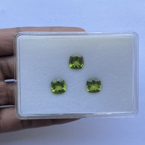 8mm 10mm 12mm pierre de péridot naturelle coussin à facettes coupe pierre précieuse en vrac pour la fabrication de bijoux calibrés grande taille boutique de prix d'usine - Product Image 4
