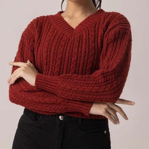 Suéter cárdigan personalizado de color sólido para mujer, suéter cárdigan grueso de punto de otoño e invierno - Product Image 4